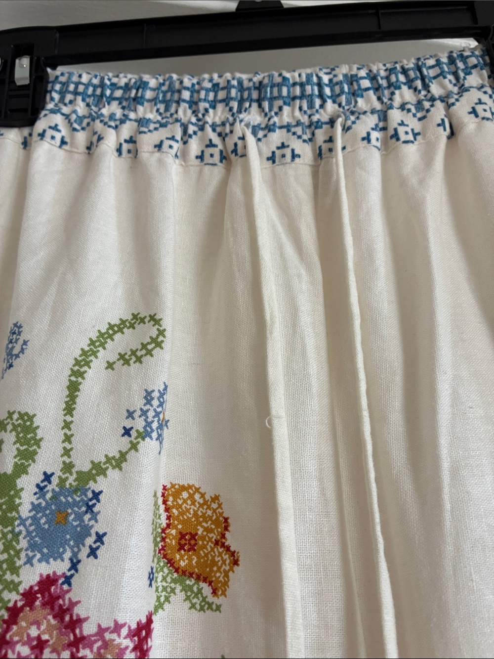 Rachel Zoe Euro Summer Wide Leg Linen Blend Pants Medium White Pineapple Floral - Picture 6 of 8